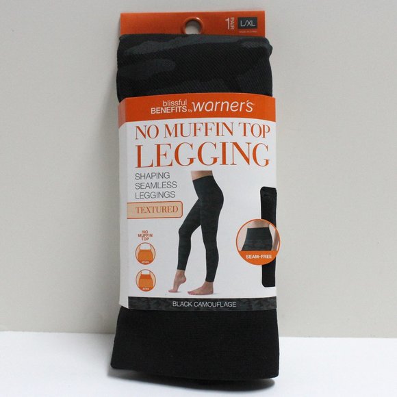 Size L/XL Women's No Muffin Top Shaping Seamless Leggings in Black Camouflage - Picture 1 of 13